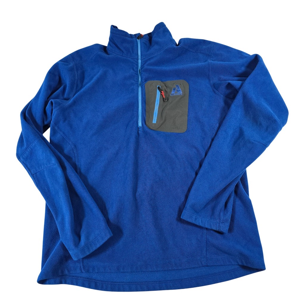 Eddie Bauer First Ascent Mens Medium Blue 1/4 Zip Fleece Pullover Jacket 13965